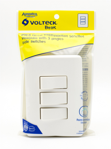 Apagador triple Sencillo Volteck