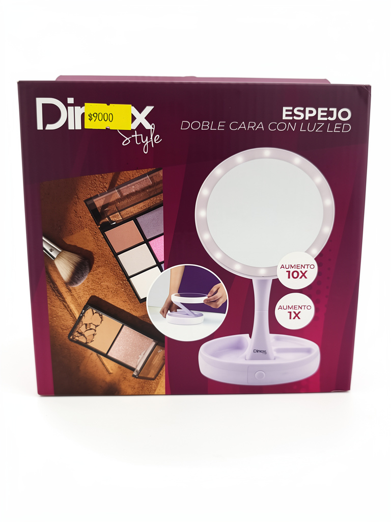 Espejo doble cara con luz Dinax dx-esple988