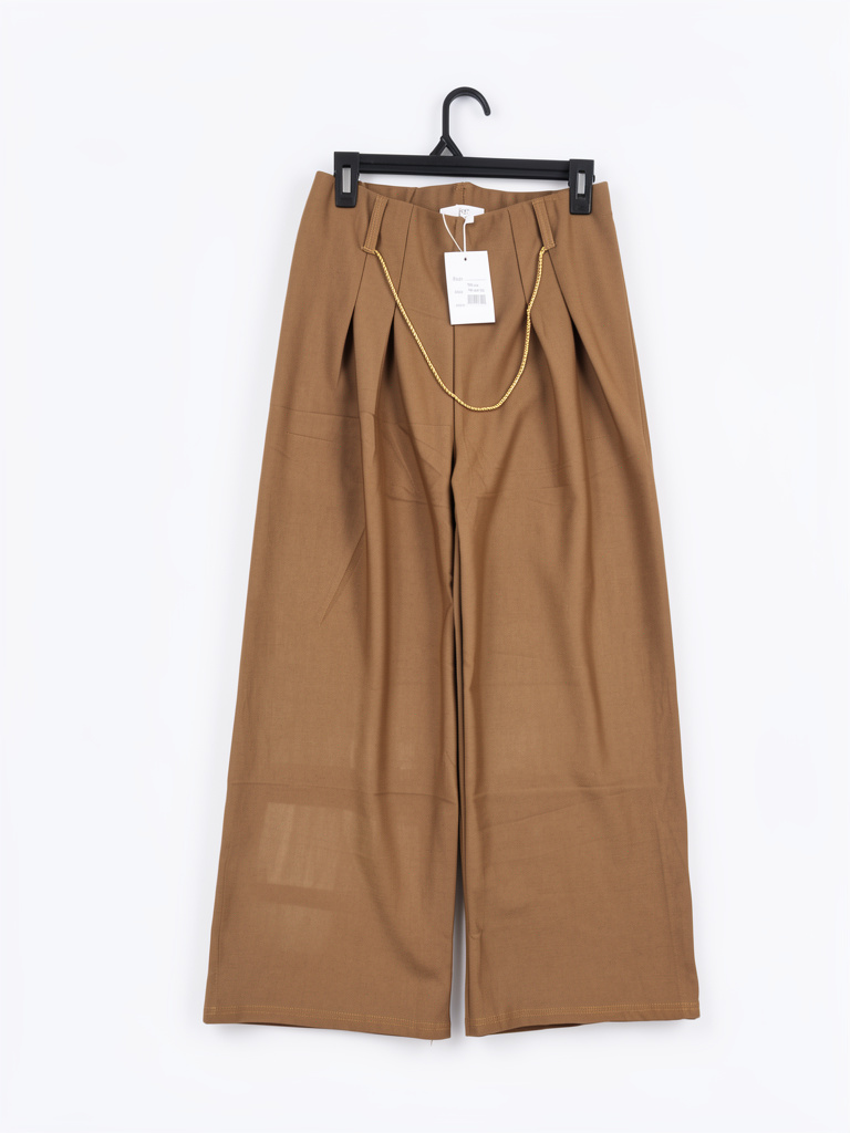 Pantalón Palazo café claro con cadena  Talla S/M