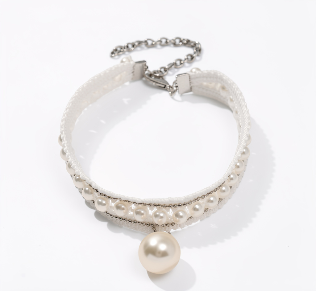 Collar de encaje con perlas M