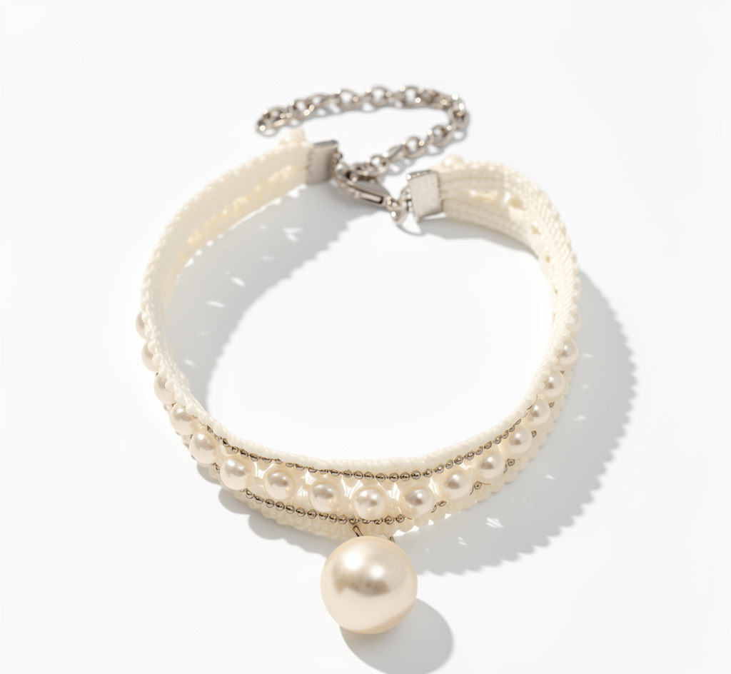 Collar de encaje con perlas L