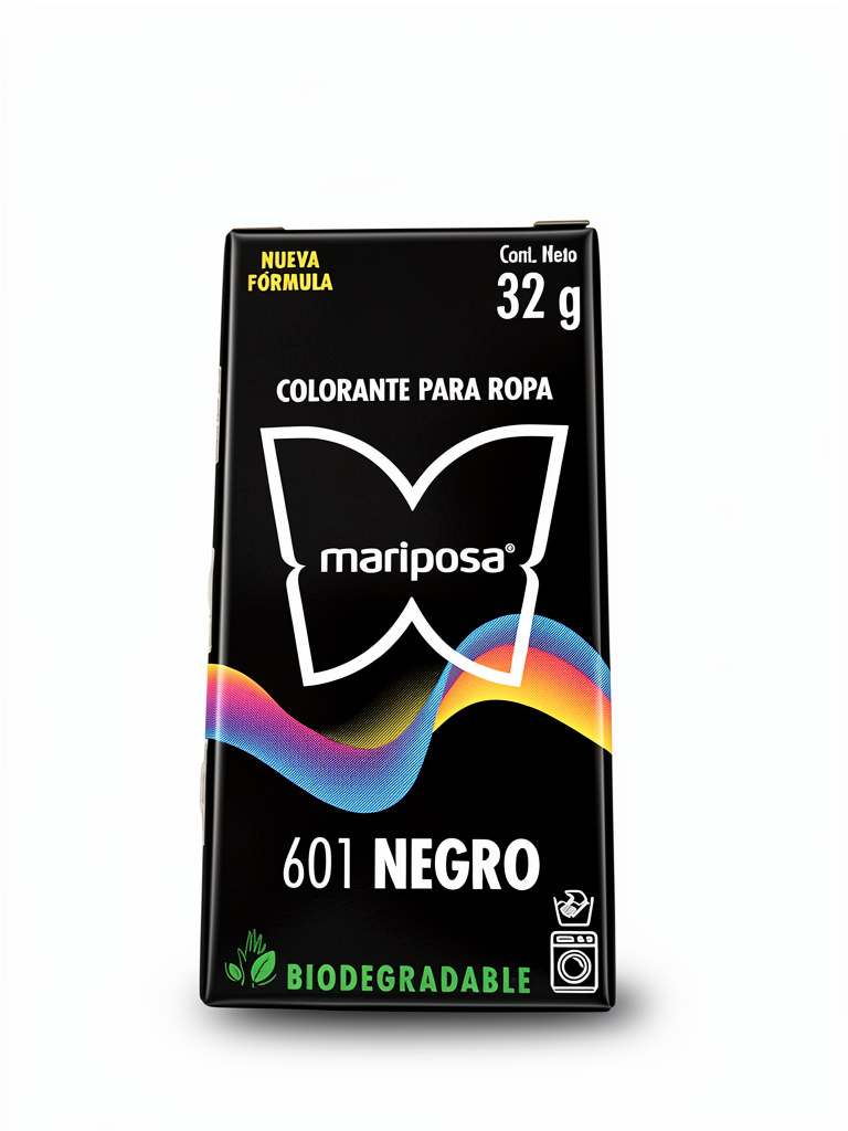 COLORANTE MARIPOSA NEGRO 601, CAJITA 32G