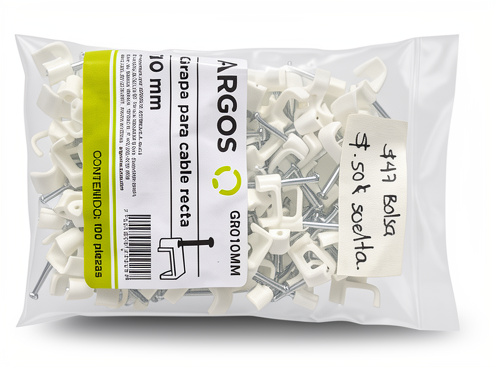 BOLSA 100 GRAPA PARA CABLE RECTA 10MM