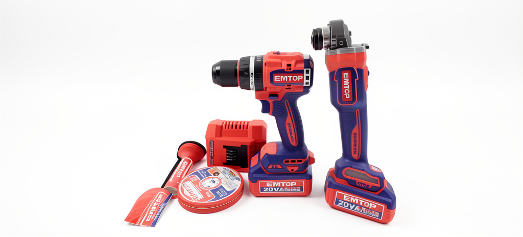 Combo Inalámbrico Esmeril y Taladro 20v Emtop