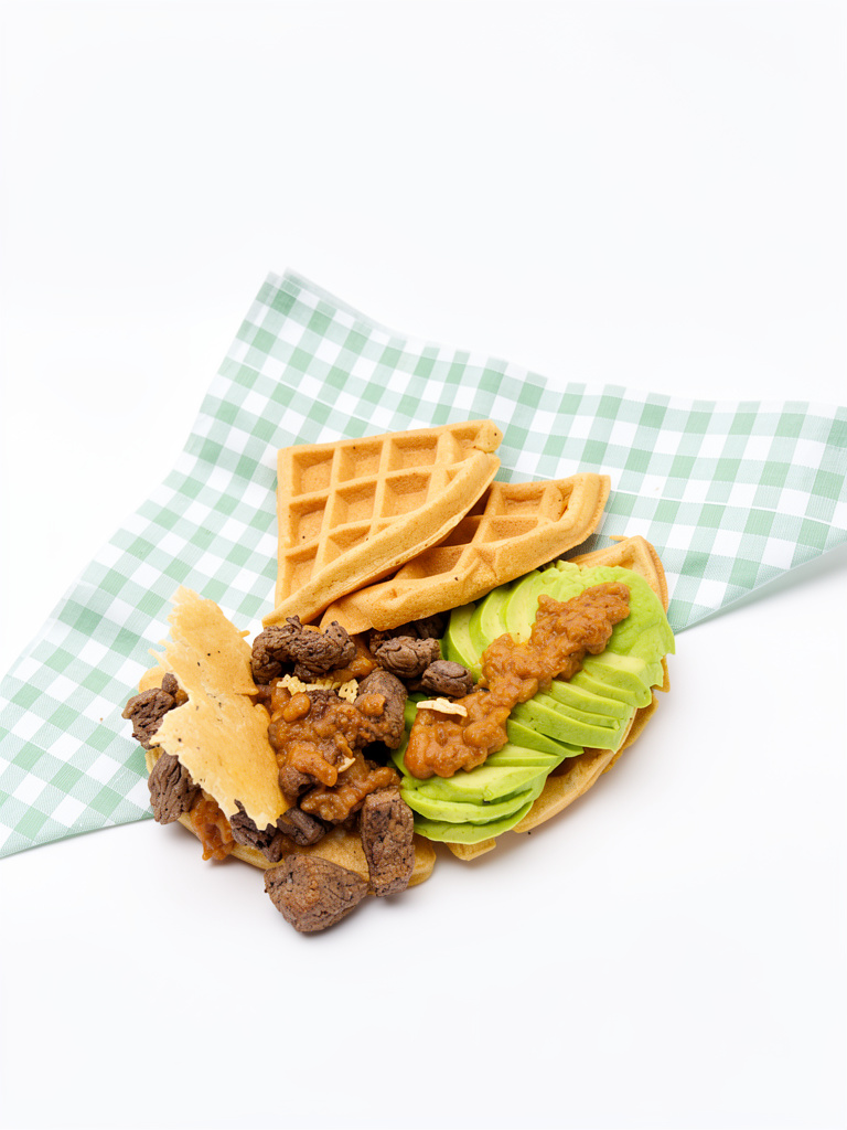Waffle de carne de res