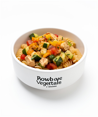 Bowl pasta vegetales y carne
