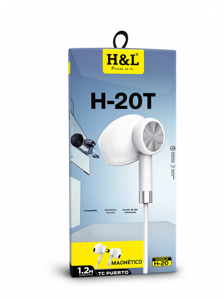AUDIFONOS A CABLE 3.5MM H-20 H&L BLANCO