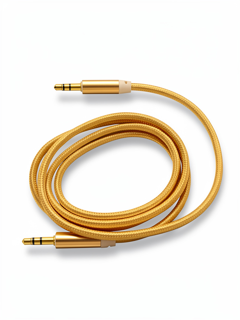 CABLE AUXILIAR 3.5MM 1 METRO DORADO