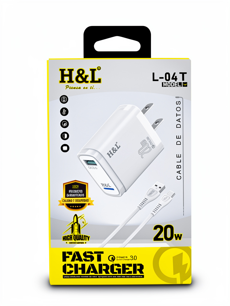 CARGADOR H&L 20W L-04T USB A TIPO C