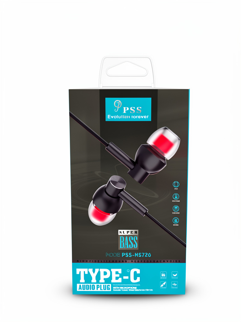 AUDIFONOS A CABLE TIPO C PSS NEGRO