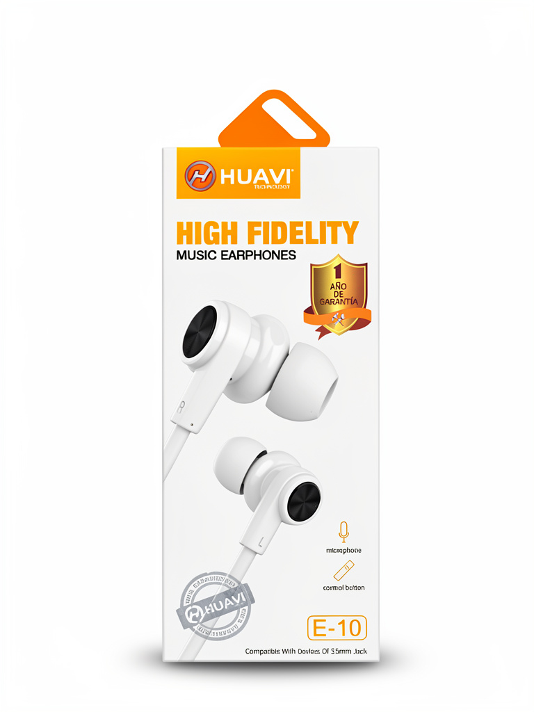 AUDIFONOS A CABLE 3.5MM HUAVI E-10 BLANCO