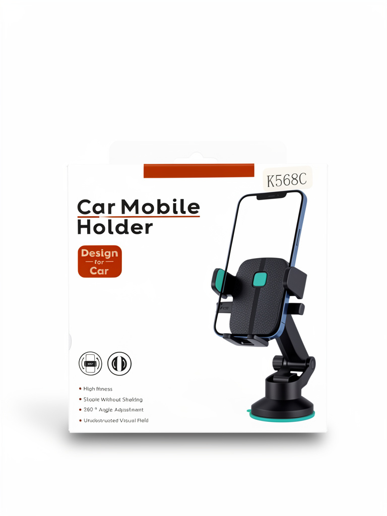 SOPORTE DE CELULAR PARA AUTO K568C NEGRO