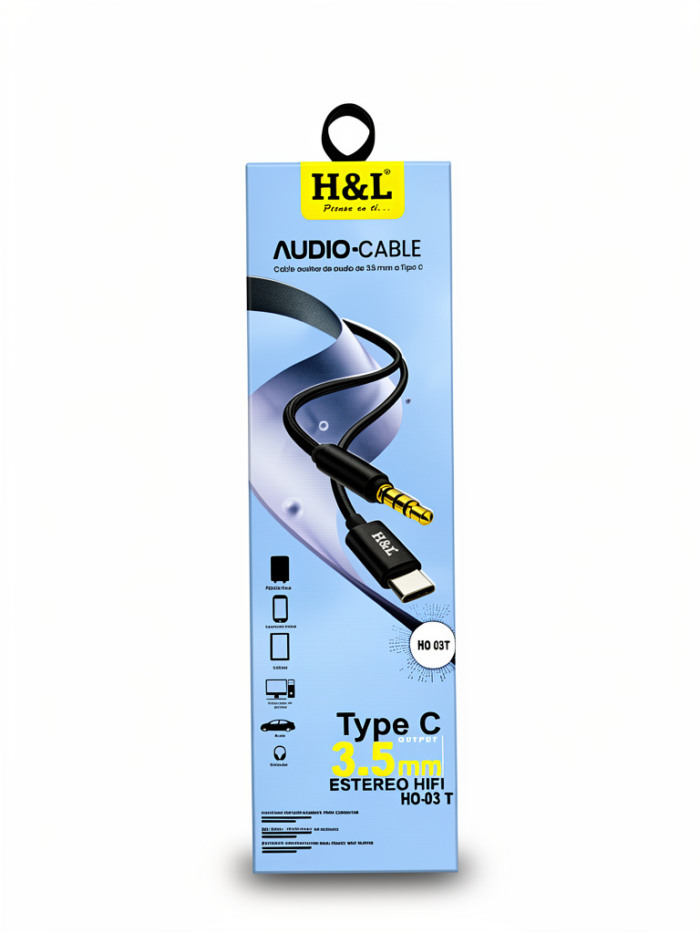 CABLE AUXILIAR 3.5MM A TIPO C H&L