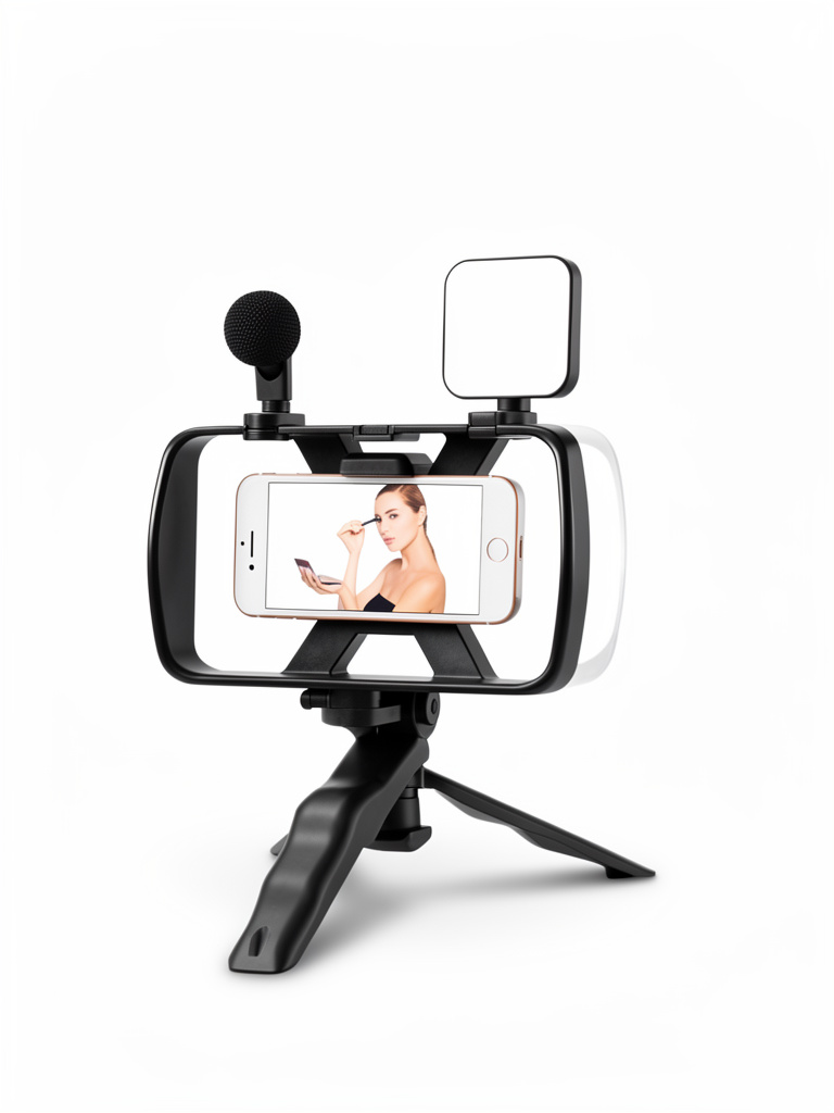 JAULA PARA GRABACION DE VIDEOS CON LUZ Y MICROFONO