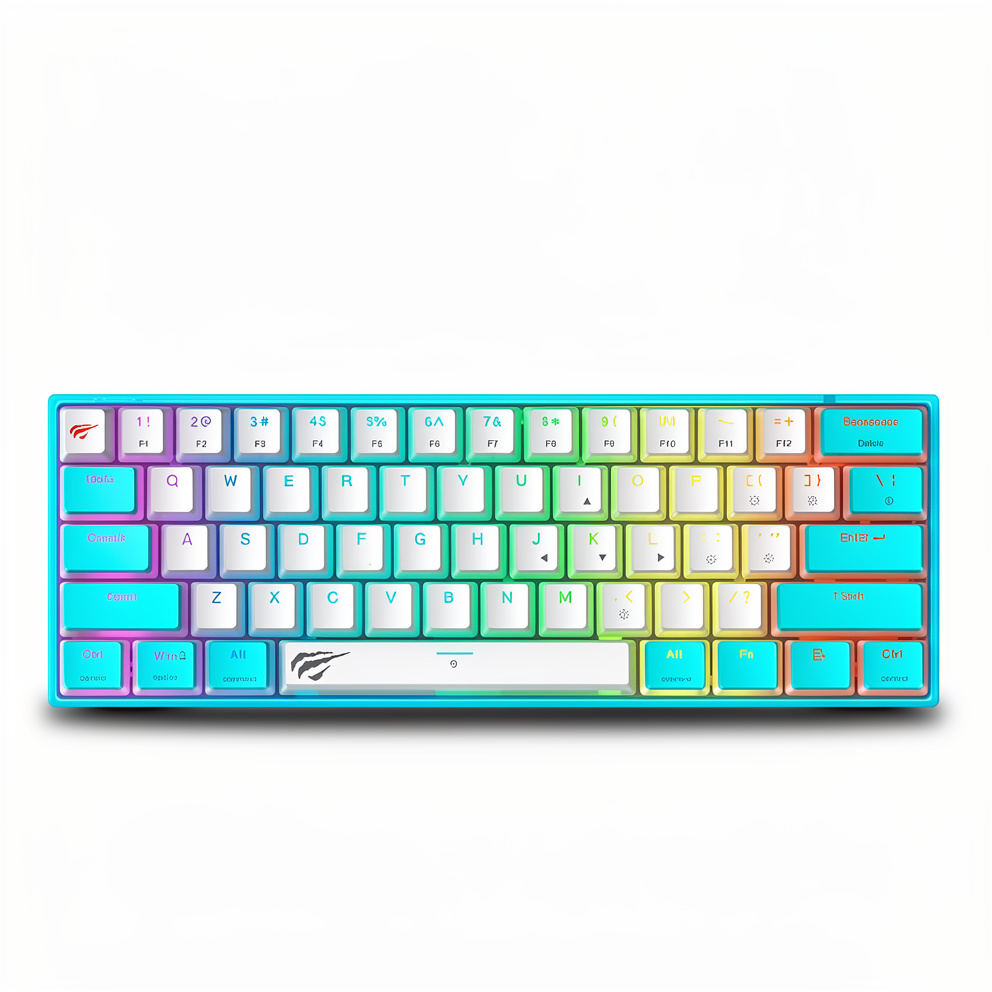 TECLADO GAMER KB877 CELESTE