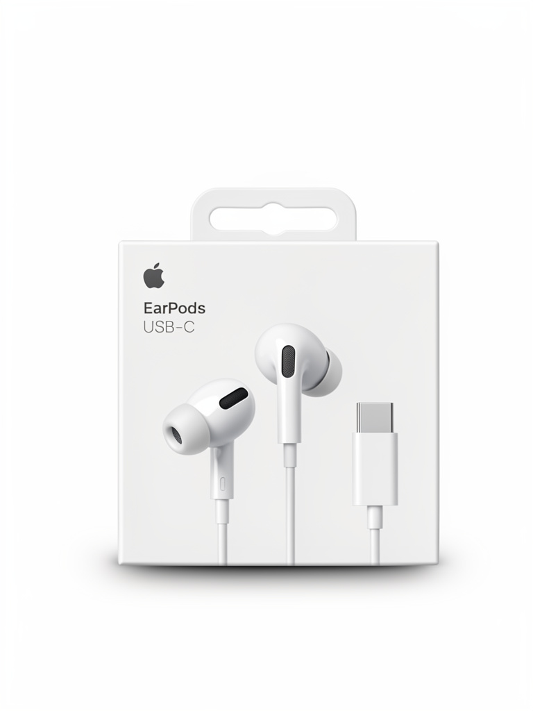 AUDIFONOS A CABLE TIPO C ESTILO EARPODS BLANCO