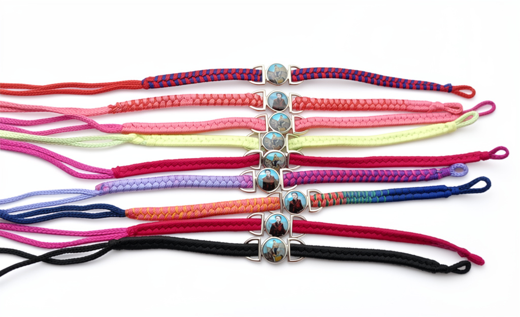 Pulsera tejida plana con dije Broch.