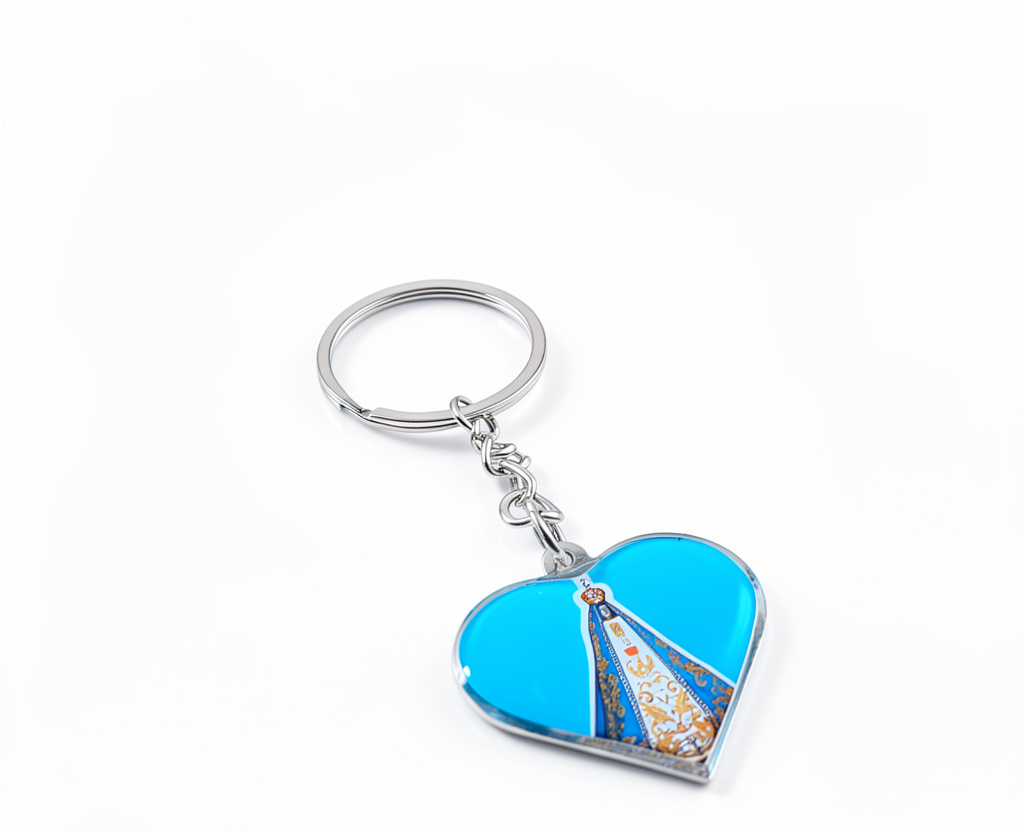 Llavero Corazón Chapita Doble (Santos varios)