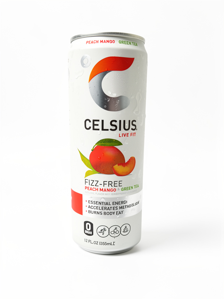 CELSIUS FIZZ FREE PEACH MANGO GREEN TEA 355 ML