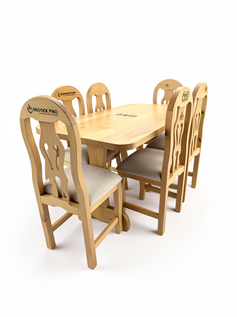 COMEDOR PINO DE 6 SILLAS