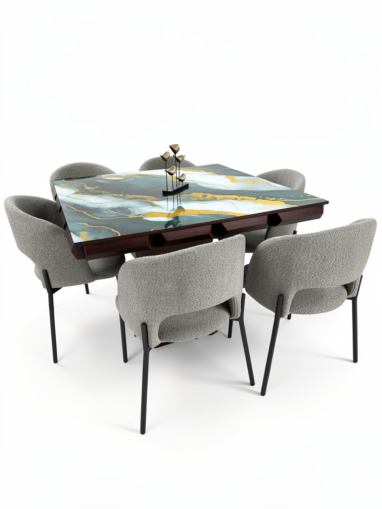 COMEDOR DE 4 SILLAS GERARDO ORTIZ Y TABLERO DE PVC JEREMY