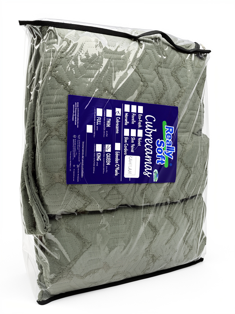 CUBRECAMA KAMILAH 2-1/2 PLZS + 2 FUNDAS P/ALMOH 50X70CM