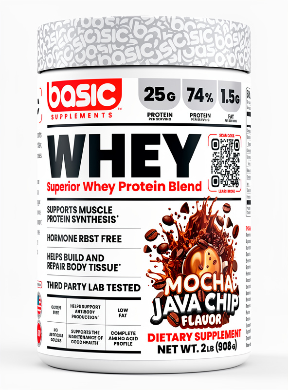 BASIC SUPLEMENTS WHEY PROTEIN BLEND 26 SERVINGS 908G MOCHA JAVA CHIP
