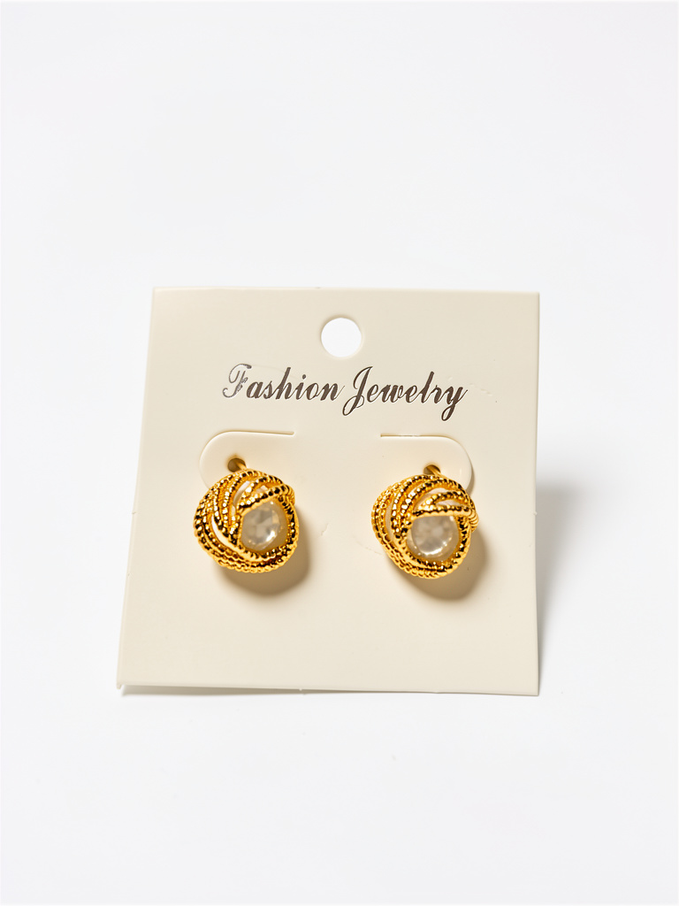 Aretes dorados enjambre de perla, chapa de oro