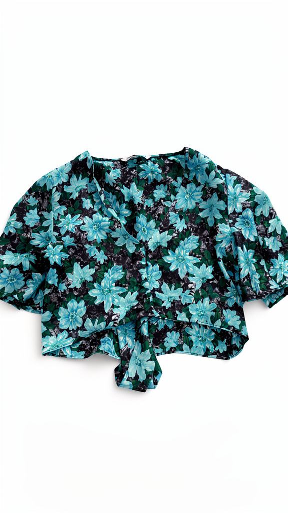 blusa de flores azules