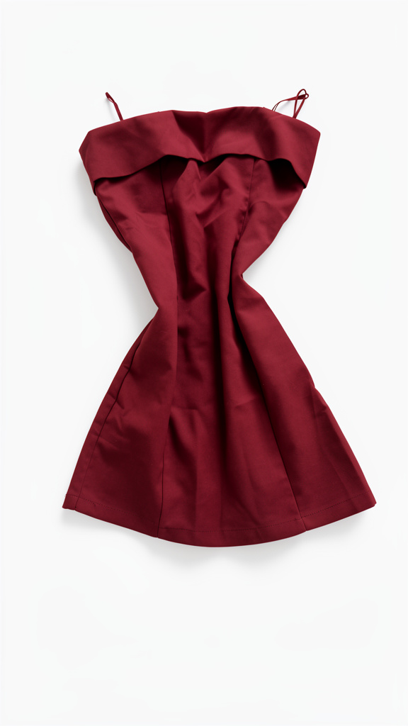 Vestido rojo vino corto