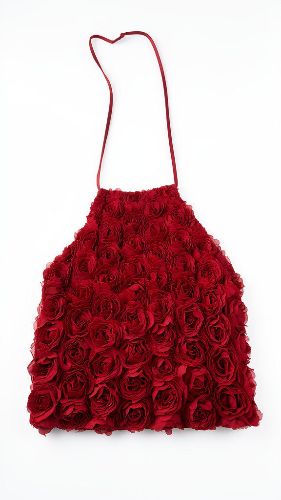 Top rojo vino floral