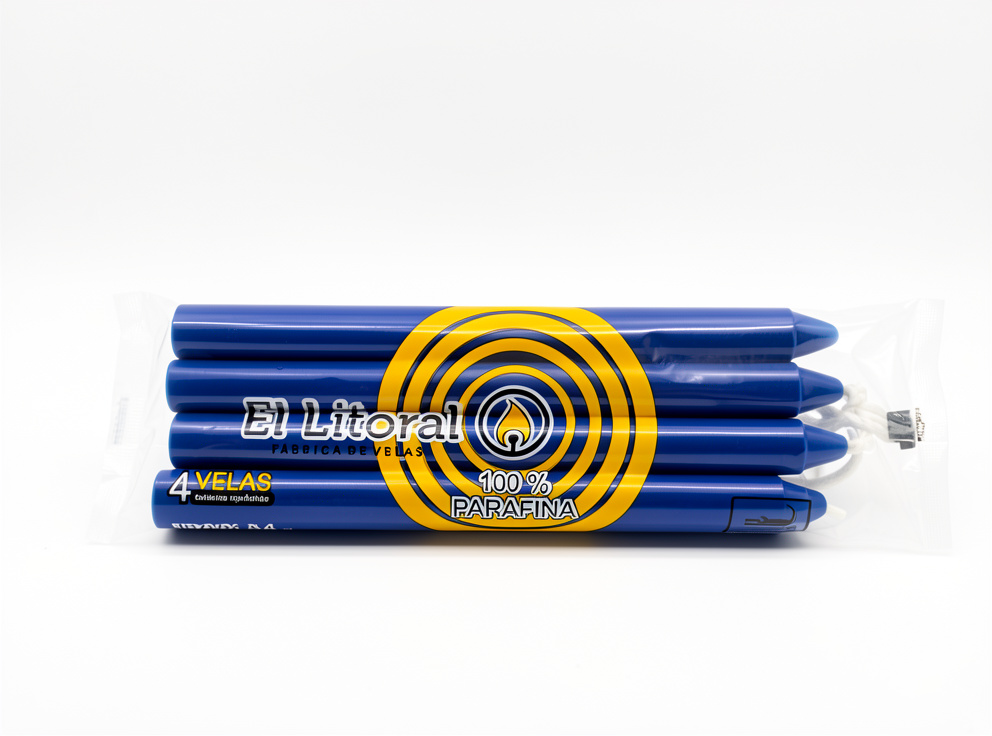 Velas Litoral Medianas Azul X4