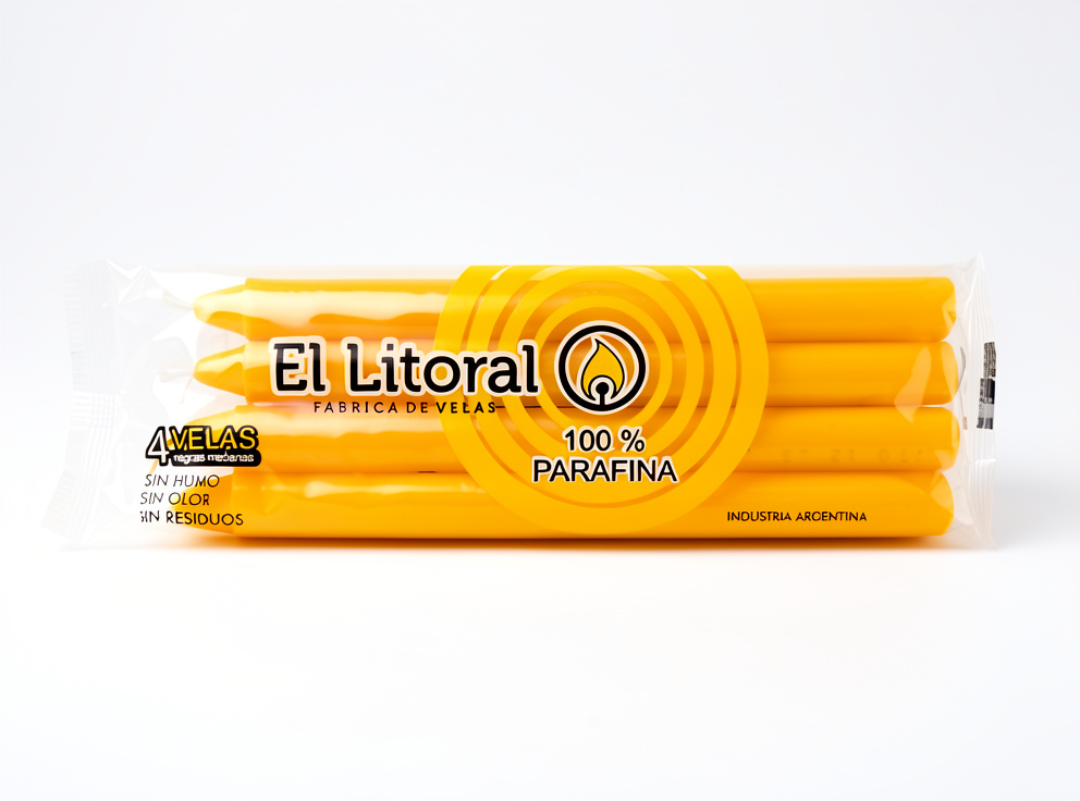 Velas Litoral Medianas Amarilla X4
