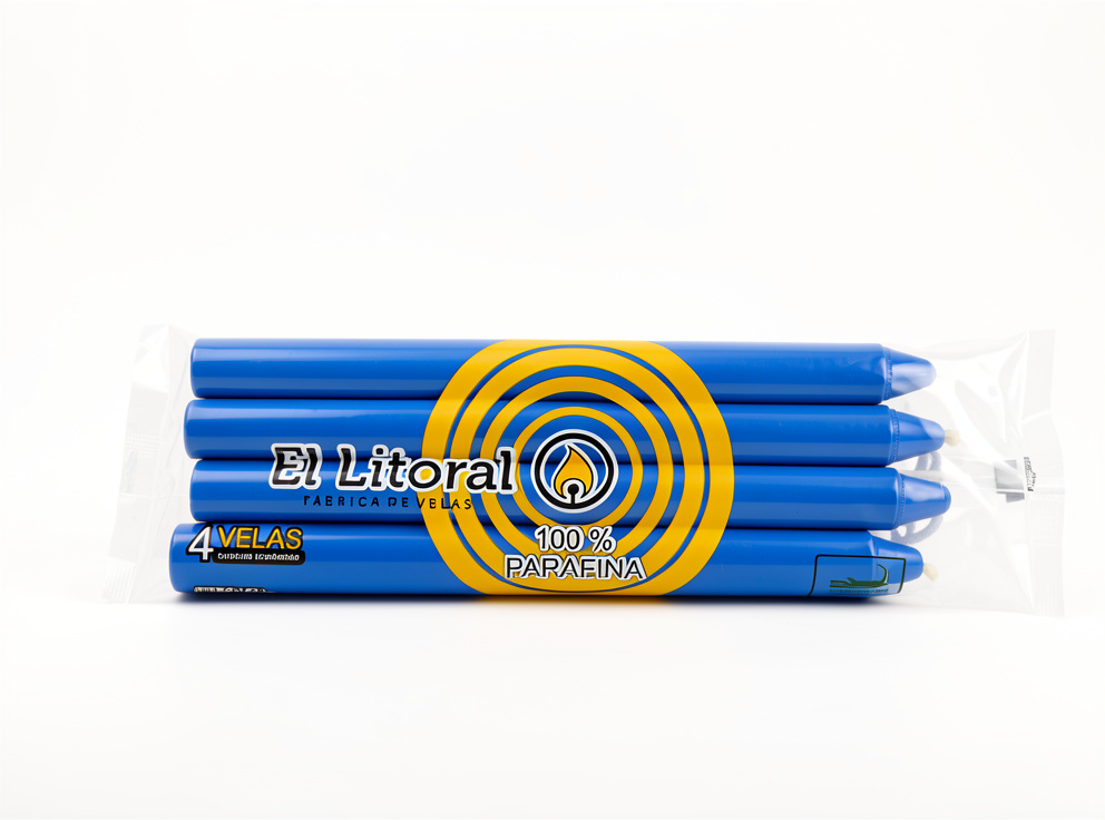 Velas Litoral Medianas Celeste X4