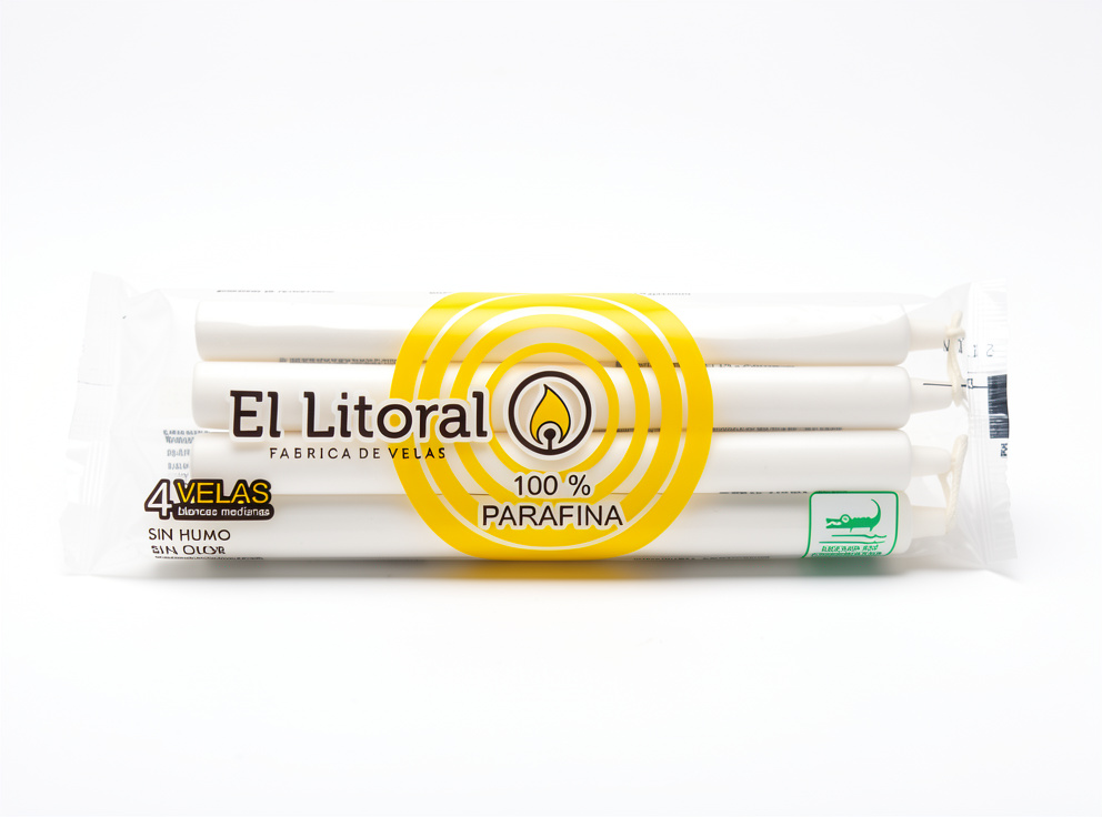 Velas Litoral Medianas Blancas X4
