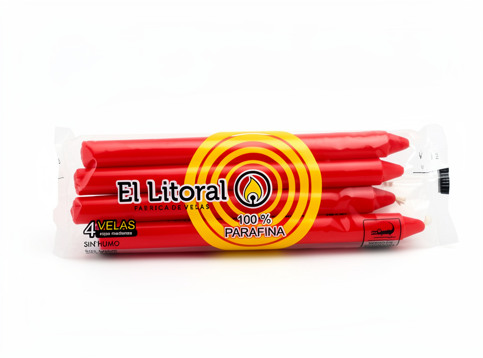 Velas Litoral Medianas Rojas X4