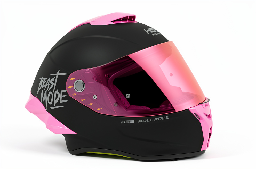CASCO CERRADO BEAST MODE ZL-602 HS2 D.V. VISERA ROSA FOTOCROMATICA "L" ECE/DOT