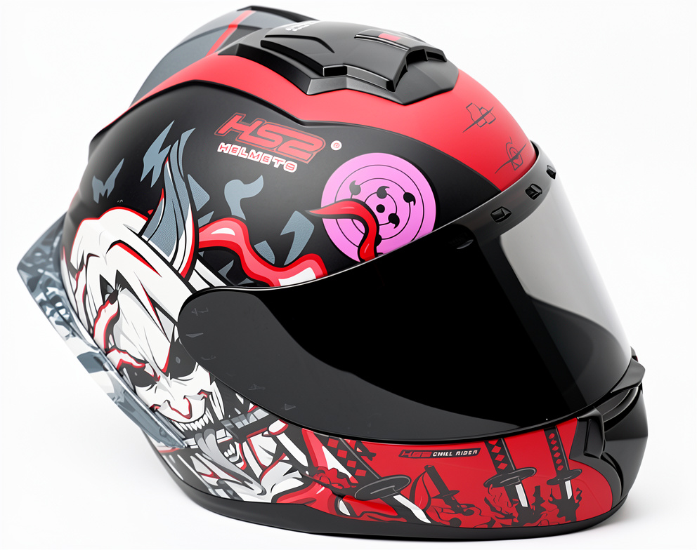 CASCO CERRADO NEGRO MATE ROLL MH613 HS2 D.V. VISERA OSCURA "L" DOT