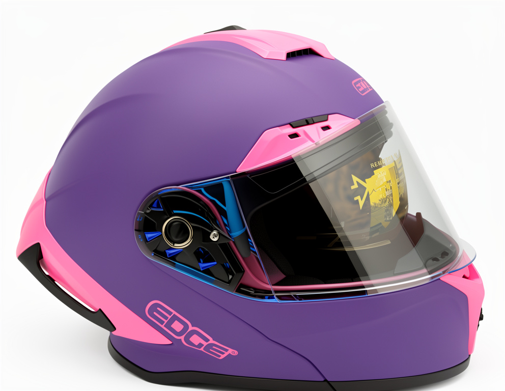 CASCO MODULAR GX7 PURPLE PINK VIS/AZUL DOBLE EDGE TALLA "L" DOT/ECE