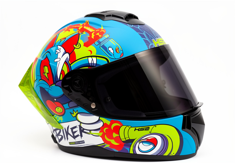 CASCO CERRADO BIKER CAT 504 MH613 HS2 D.V. VISERA OSCURA "L" DOT