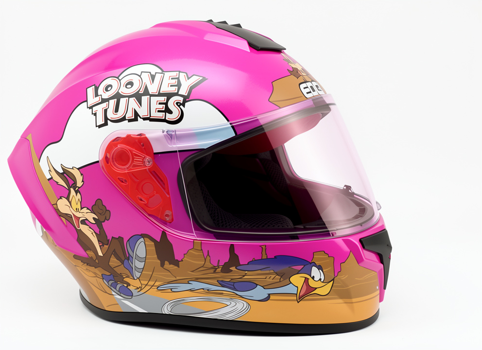 CASCO CERRADO COYOTE Y CORRECAMINOS ROSADO VIS/OSCURA EDGE TALLA "L" DOT/ECE
