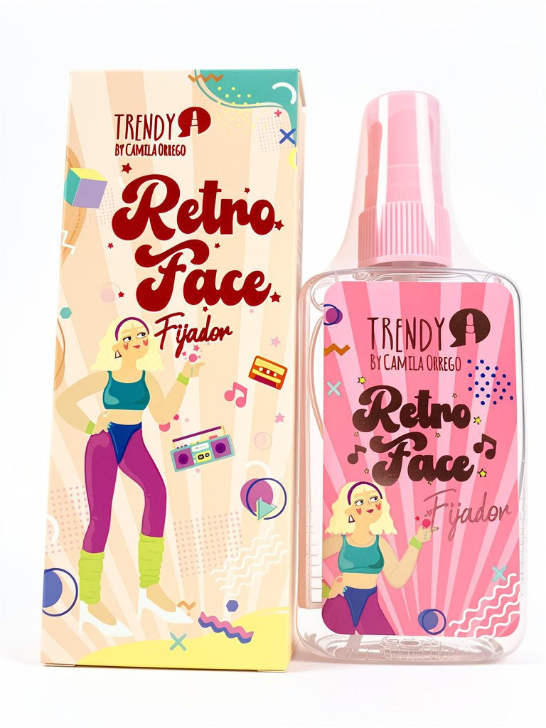 Trendy Retro Face fijador rosa