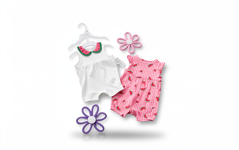 Set 2 mamelucos de sandia 3-6 meses