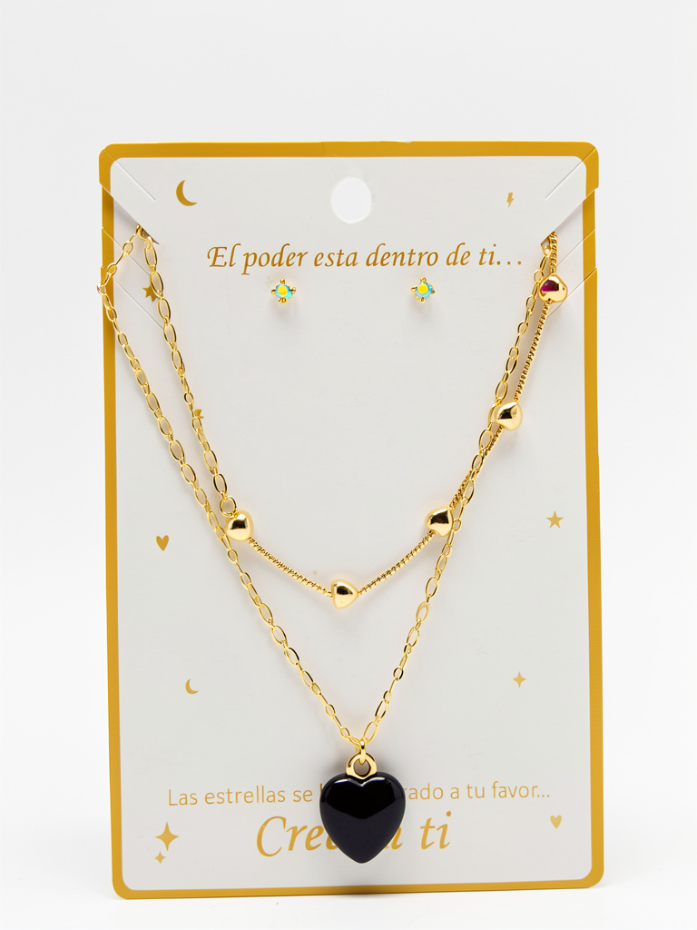 CADENA CORAZON NEGRO