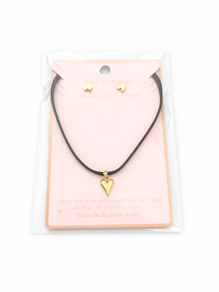 CADENA NEGRA CORAZON