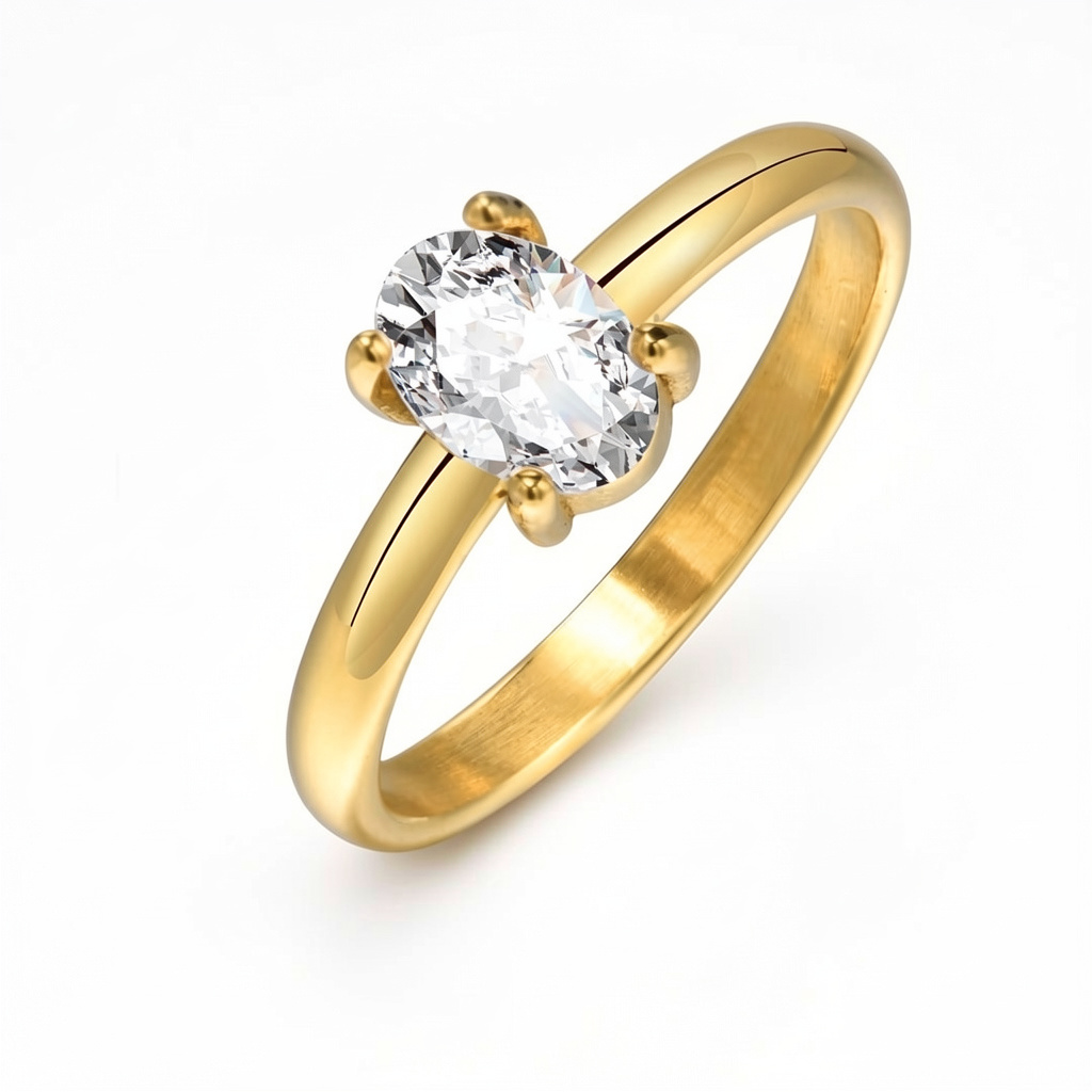Anillo zirconia oval