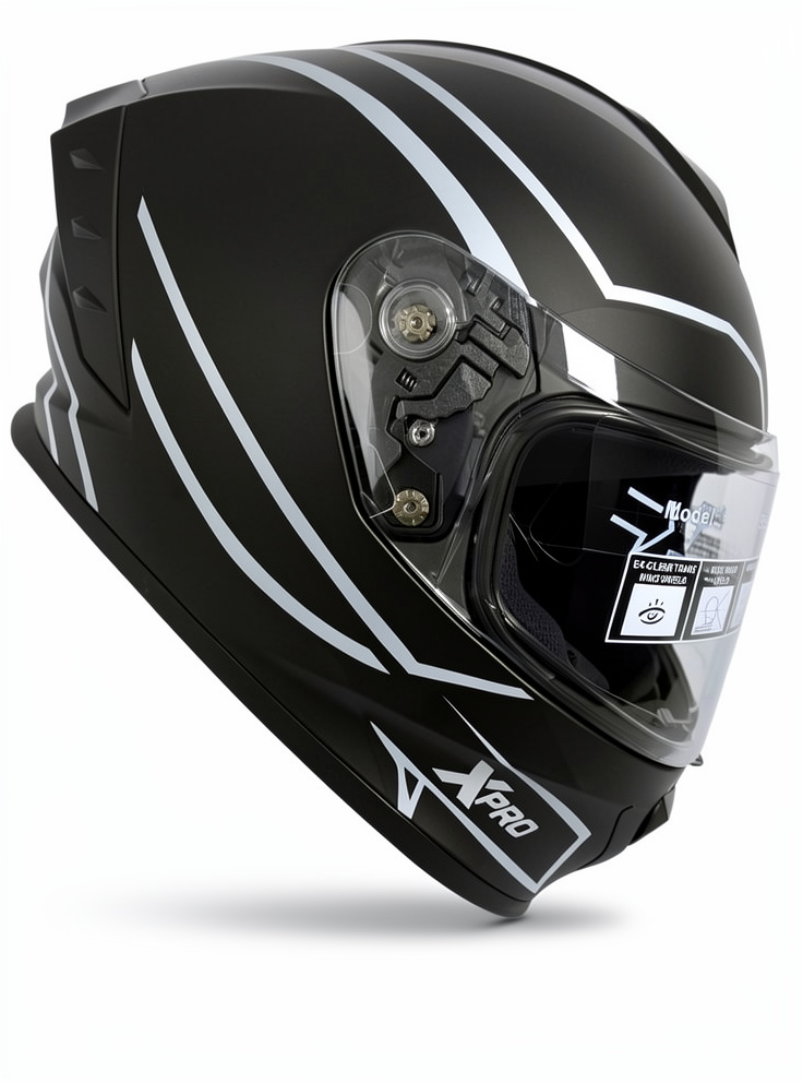 CASCO INTEGRAL C/LINEAS PLATEADAS TALLE M
