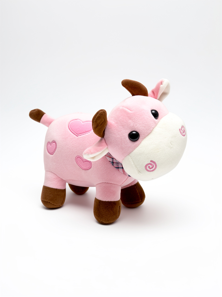 Vaquita rosa de peluche