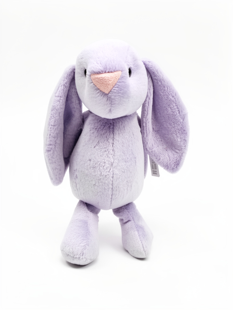 Conejo lila de peluche