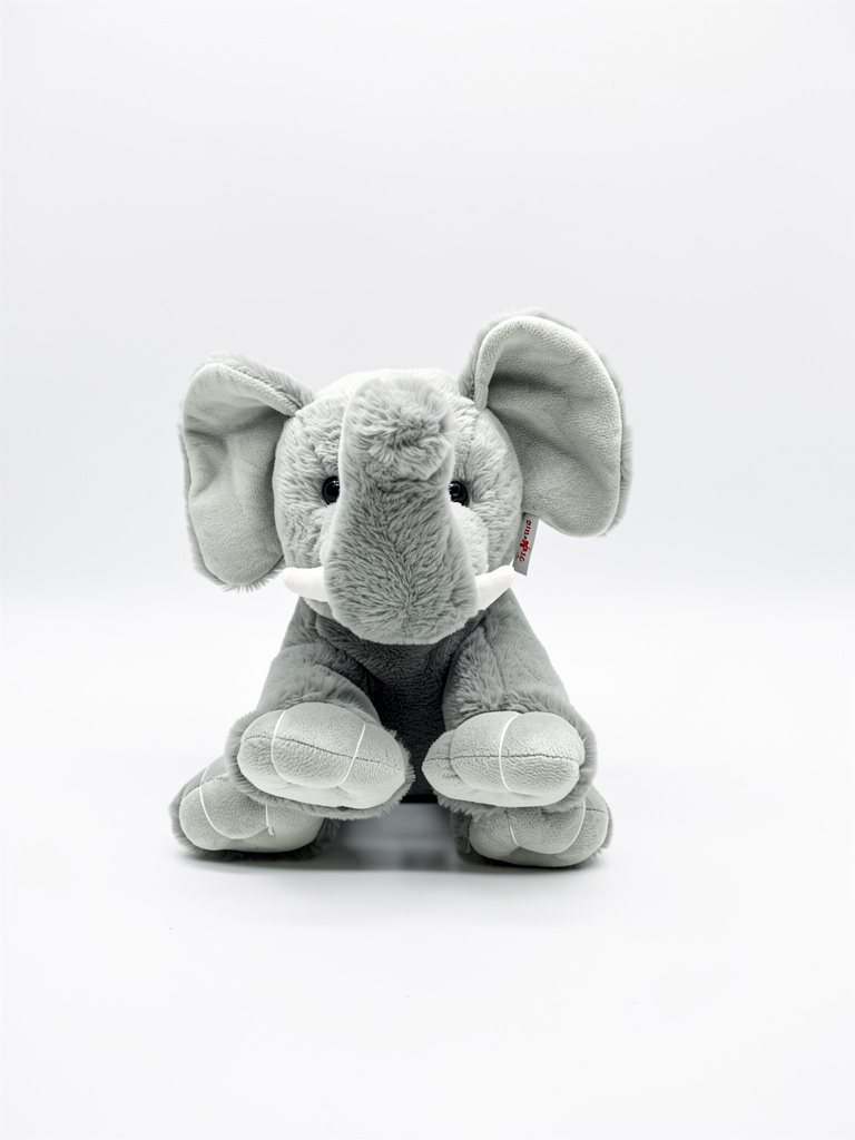 Elefante gris de peluche